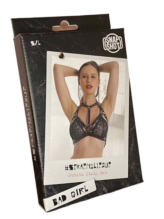 Bad Girl - #strapmylipsup - Fetish Strap BH - One Size - Zwart-Erotiekvoordeel.nl