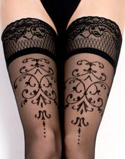 Medias de liga Ballerina Fantasy Renaissance - 20 deniers - Negro - Erotiekvoordeel.nl