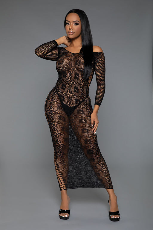 Be Wicked - Late Last Night Night - Abito in pizzo - Nero - Taglia unica - Erotiekvoordeel.nl