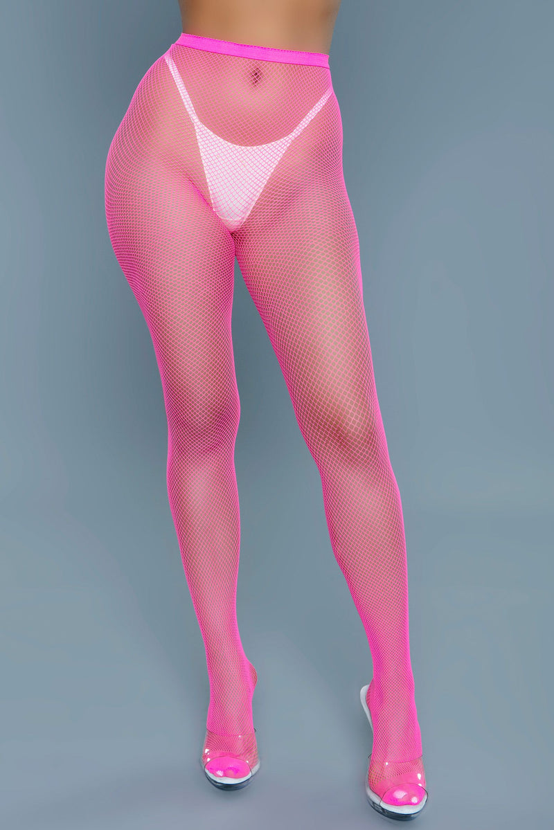 Be Wicked - Up All Night - Mini collant a rete - Rosa shocking - Taglia unica - Erotiekvoordeel.nl