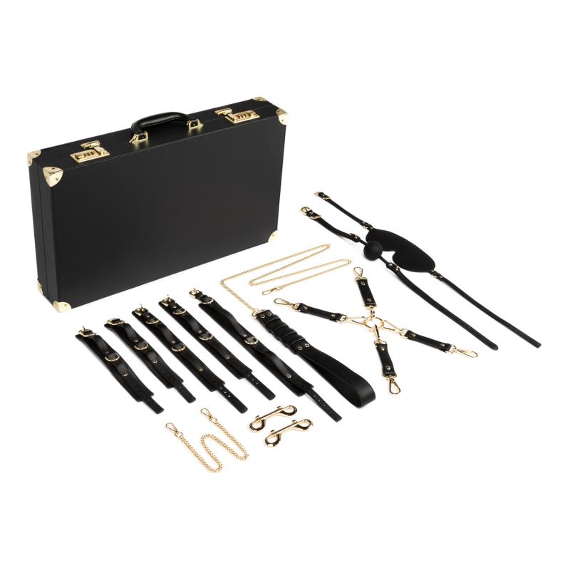 Bedroom Fantasies - Kompletter BDSM-Spielkoffer - 13-teilig - PU-Leder - Erotiekvoordeel.nl