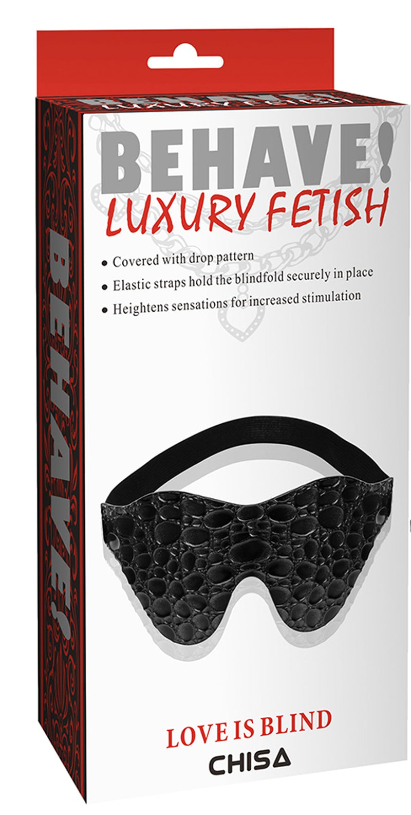 Behave! - Love is Blind - Blinddoek - Druppel Motief - PU Leer - Zwart-Erotiekvoordeel.nl