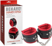 Behave! - Super Soft - Zachte Gevoerde Enkelboeien - Rood/Zwart-Erotiekvoordeel.nl