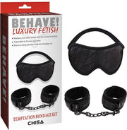 Behave! - Temptation Bondage Kit - Polsboeien en Blinddoek - Zwart-Erotiekvoordeel.nl