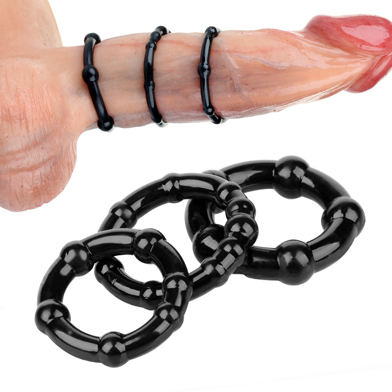 Being Fetish - Zestaw Pierścieni Na Penisa - Czarny - Erotiekvoordeel.nl