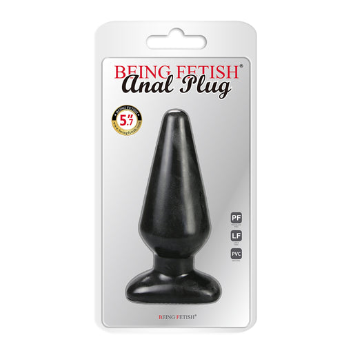 Being Fetish - Plug anal clásico - PVC - Negro - Diámetro 60 mm-Erotiekvoordeel.nl