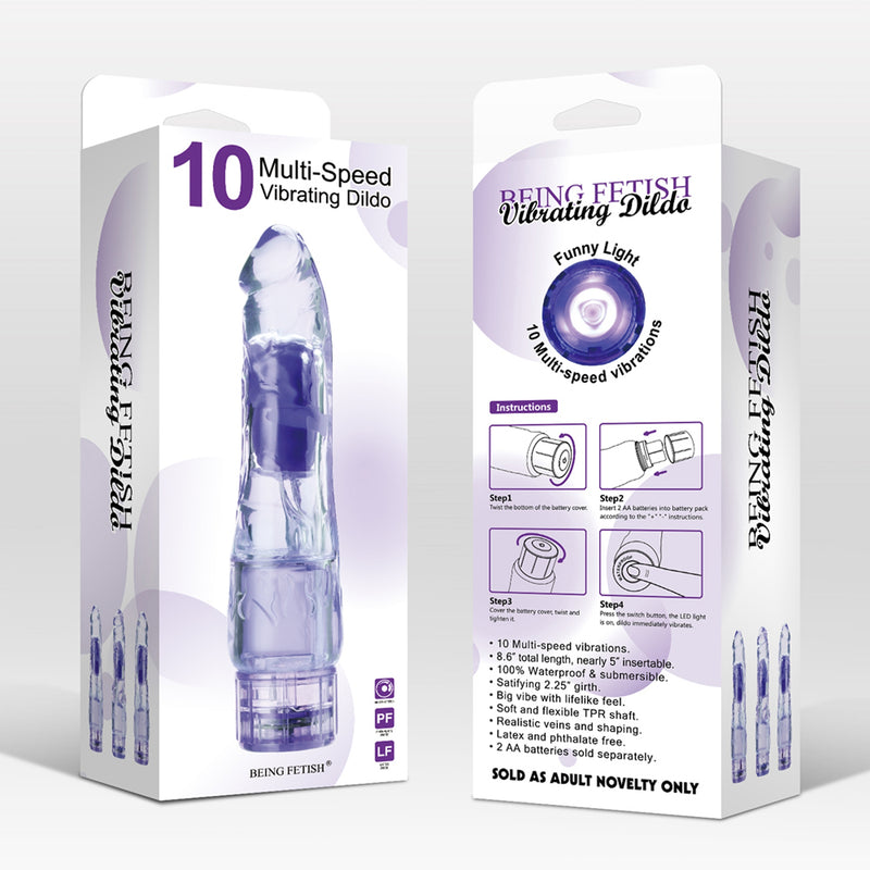 Being Fetish - Dildo vibrante a più velocità - Viola-Erotiekvoordeel.nl