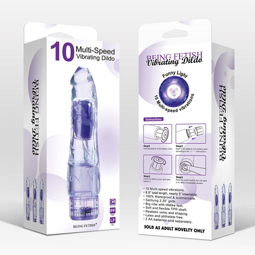 Being Fetish - Dildo vibrante a più velocità - Viola-Erotiekvoordeel.nl