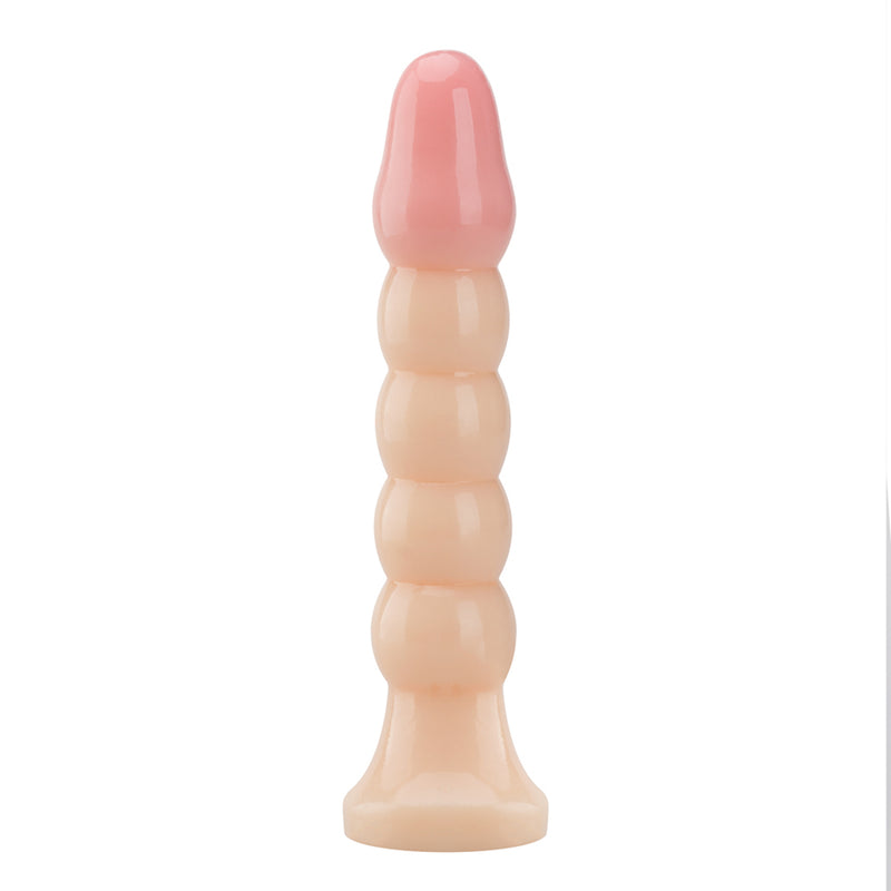 Being Fetish - Plug anal en PVC à nervures - 14,5 cm - Teint clair-Erotiekvoordeel.nl