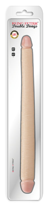 Being Fetish - Dildo doppio realistico in PVC 48,5 cm – Colore pelle chiaro-Erotiekvoordeel.nl