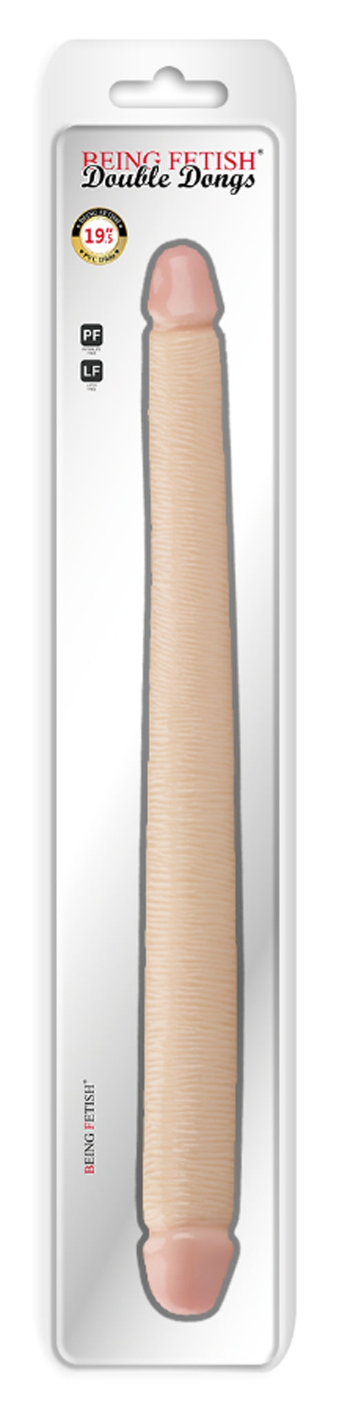 Being Fetish - Dildo doppio realistico in PVC 48,5 cm – Colore pelle chiaro-Erotiekvoordeel.nl