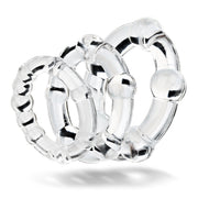 Being Fetish - Set de anillos elásticos de goma para el pene - 3 unidades - Transparente-Erotiekvoordeel.nl