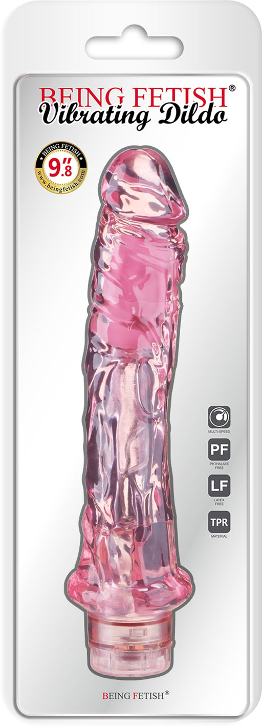 Being Fetish - Vibrating Dildo - Realistic Vibrator - 25 cm - Pink-Erotiekvoordeel.nl