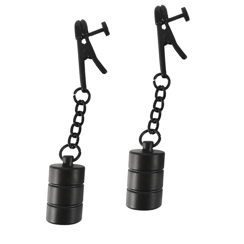 Black Label - Alligator Tepelklemmen met Gewichten - Zwart-Erotiekvoordeel.nl