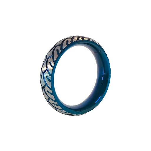 Black Label - Blue Racer Cockring - RVS - Blauw/Zilver-Erotiekvoordeel.nl