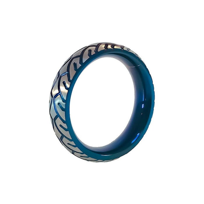 Black Label - Blue Racer Cockring - RVS - Blauw/Zilver-Erotiekvoordeel.nl