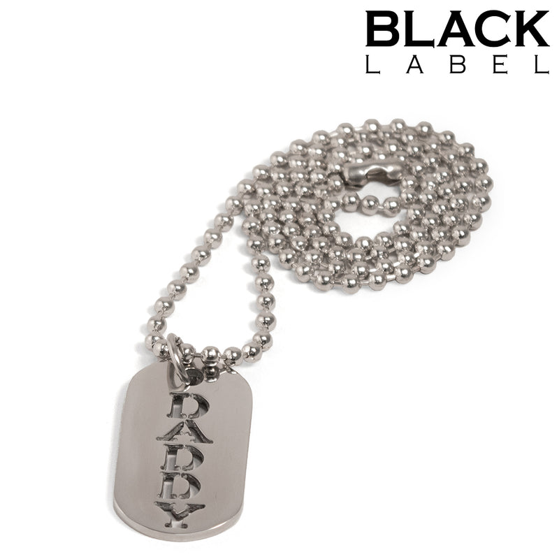 Black Label - DADDY - Plaque d'identité fétichiste Kink - Collier de jour - Erotiekvoordeel.nl