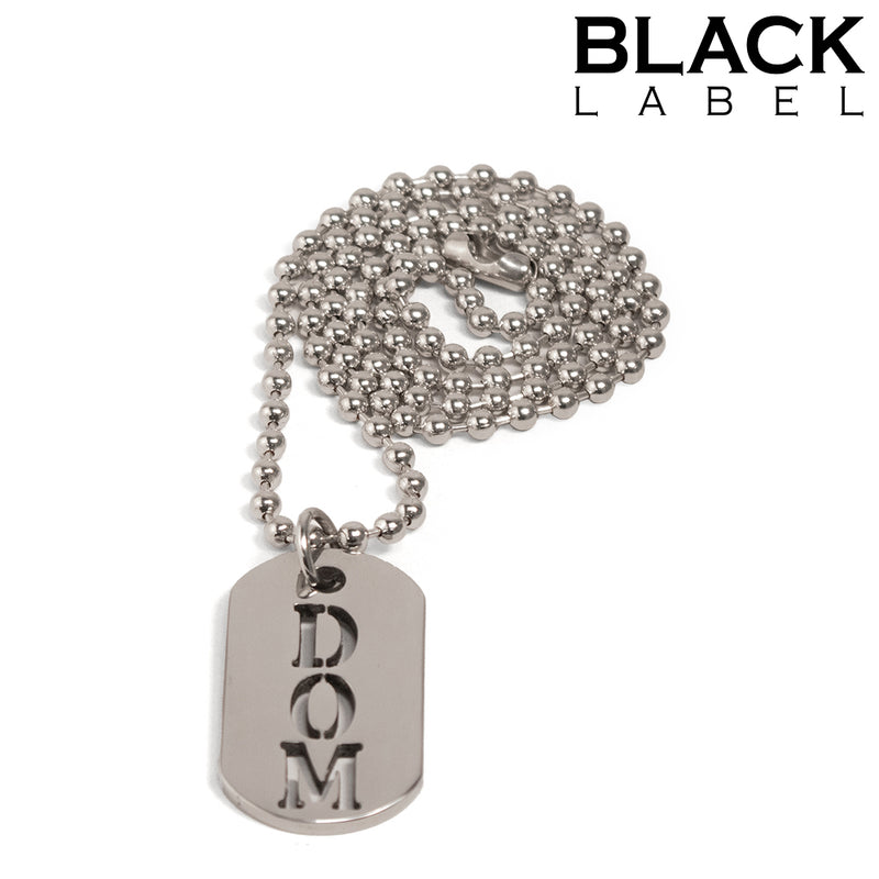 Black Label - DOM - Kink-Fetisch-Erkennungsmarke - Tageshalsband - Erotiekvoordeel.nl