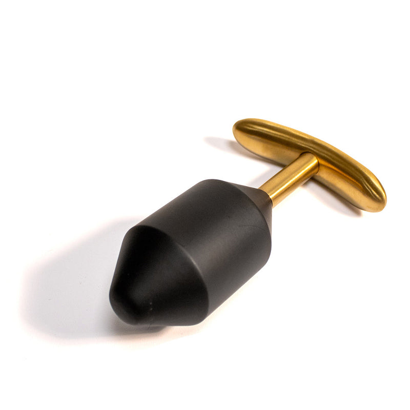Black Label - Plug anal lesté Diamond - Métal - Noir/Or-Erotiekvoordeel.nl