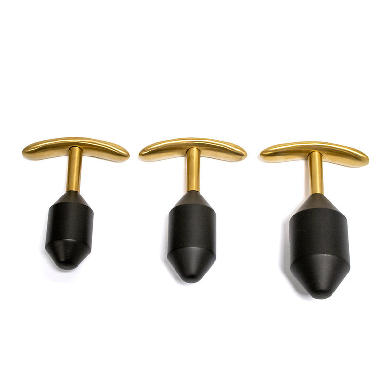 Black Label - Plug anal lesté Diamond - Métal - Noir/Or-Erotiekvoordeel.nl
