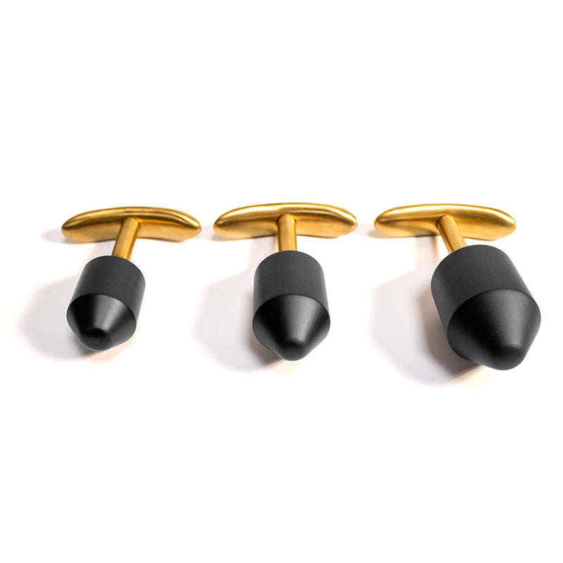 Black Label - Plug anal lesté Diamond - Métal - Noir/Or - Erotiekvoordeel.nl