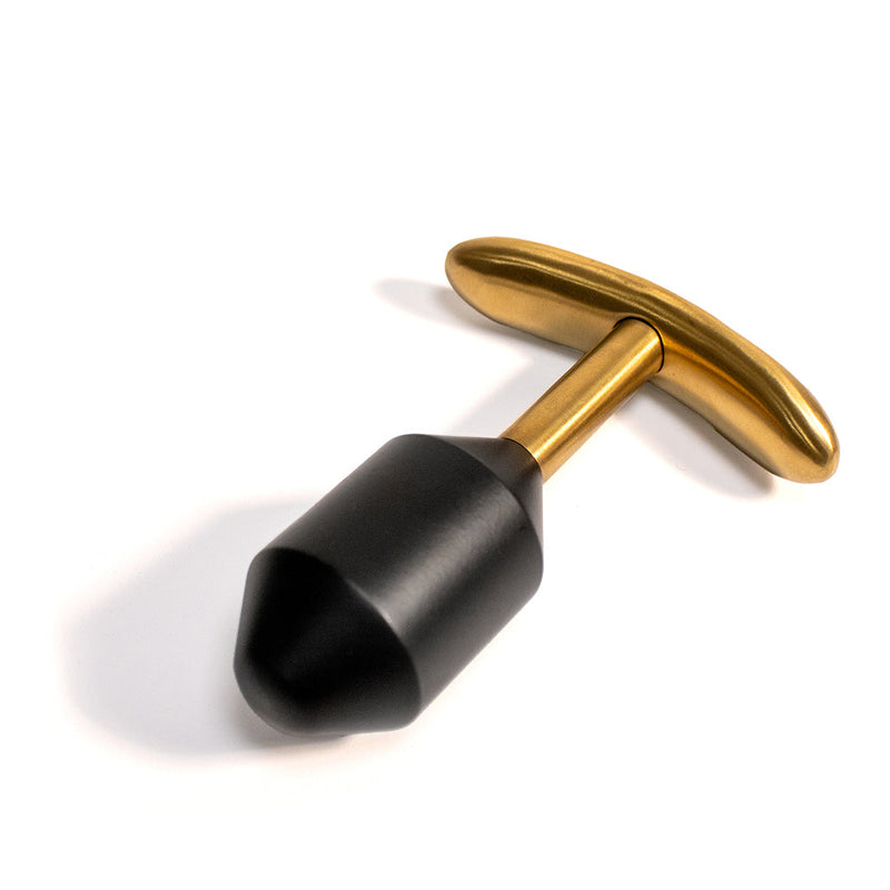 Black Label - Plug anal lesté Diamond - Métal - Noir/Or-Erotiekvoordeel.nl