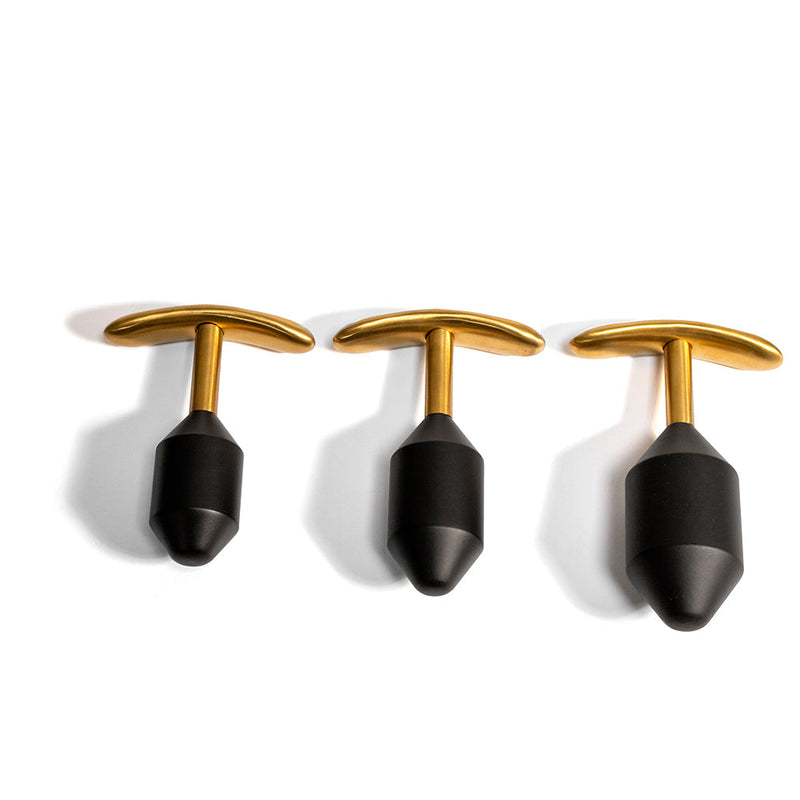 Black Label - Plug anal lesté Diamond - Métal - Noir/Or - Erotiekvoordeel.nl