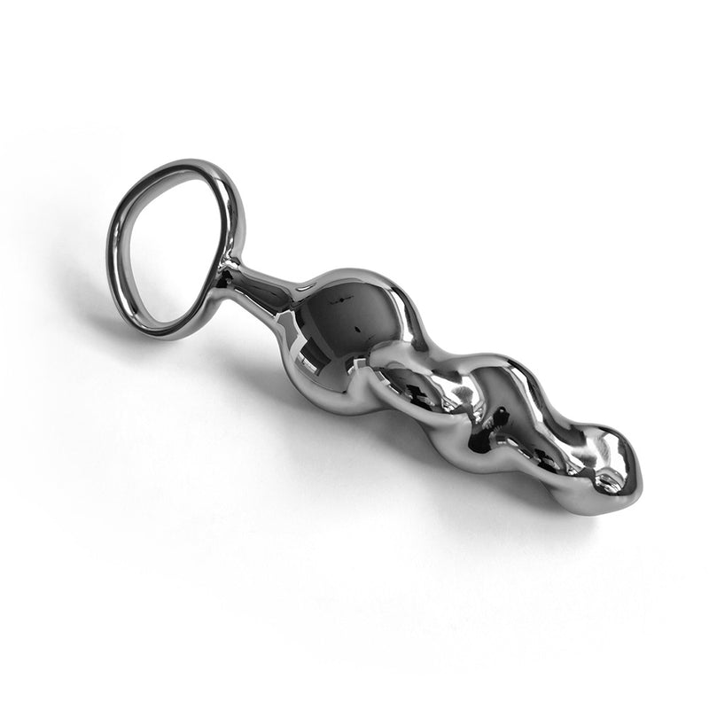 Black Label - Hunky Thruster - Dildo - Butt Plug - With Pull Ring - Stainless Steel - Erotiekvoordeel.nl