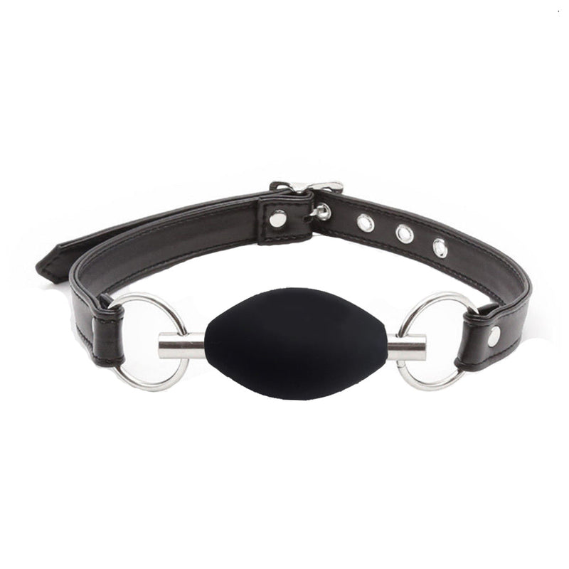 Black Label - Bâillon ovale - Noir/Argent - Erotiekvoordeel.nl