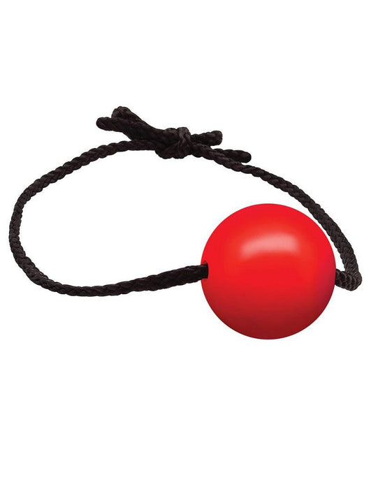 Black Label - Silicone Ball Gag 50 mm. Leather String Red-Erotiekvoordeel.nl