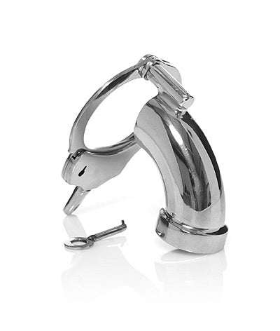 Black Label - The Cuff Chastity Cage - Con esposas como anillo escrotal - Erotiekvoordeel.nl
