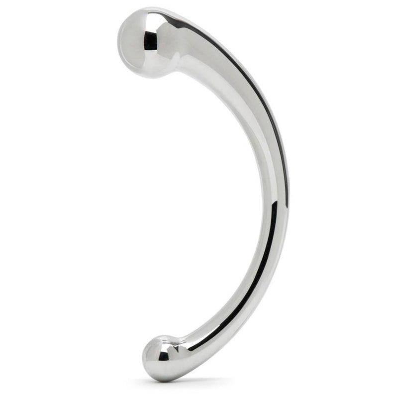 Black Label - The Curvy - Double Stainless Steel Dildo-Erotiekvoordeel.nl