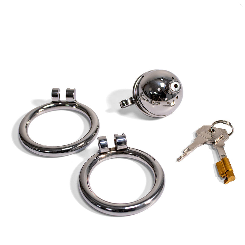Black Label - The Knob Dome - Gabbia di castità con plug per il pene - Per peni piccoli - Acciaio inossidabile - Erotiekvoordeel.nl