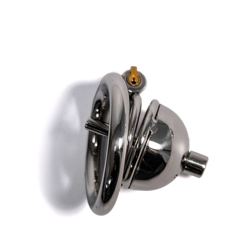 Black Label - The Knob Dome - Gabbia di castità con plug per il pene - Per peni piccoli - Acciaio inossidabile - Erotiekvoordeel.nl