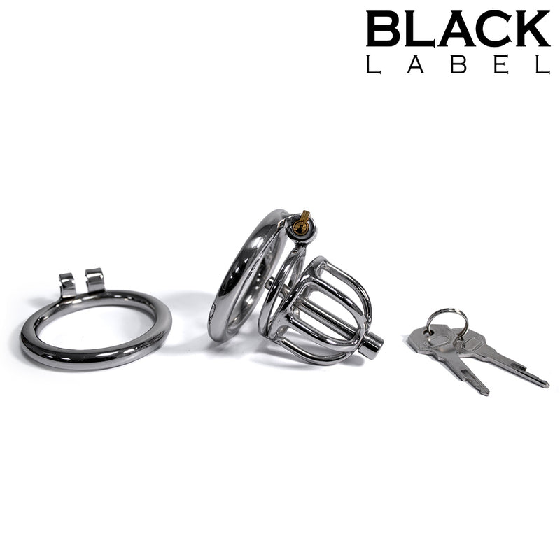 Black Label - The Knob Maker - Chastity Cage with Penis Plug - Stainless Steel - Erotiekvoordeel.nl