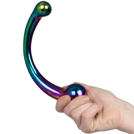Black Label - The Rainbow Curvy - Gode métallique double face - RVS-Erotiekvoordeel.nl