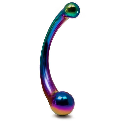 Black Label - The Rainbow Curvy - Gode métallique double face - Acier inoxydable - Erotiekvoordeel.nl