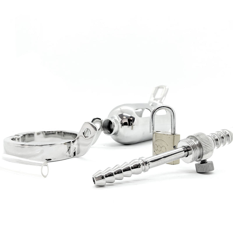 Black Label - The Tap - Keuschheitskäfig mit Hahnen - Edelstahl - Erotiekvoordeel.nl
