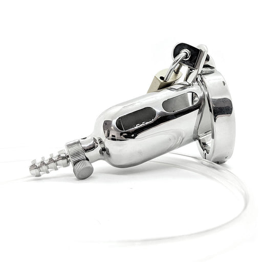 Black Label - The Tap - Gabbia di castità con rubinetto - Acciaio inossidabile-Erotiekvoordeel.nl