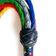 Black Label - Veelkleurige Gevlochten Lederen Flogger-Erotiekvoordeel.nl
