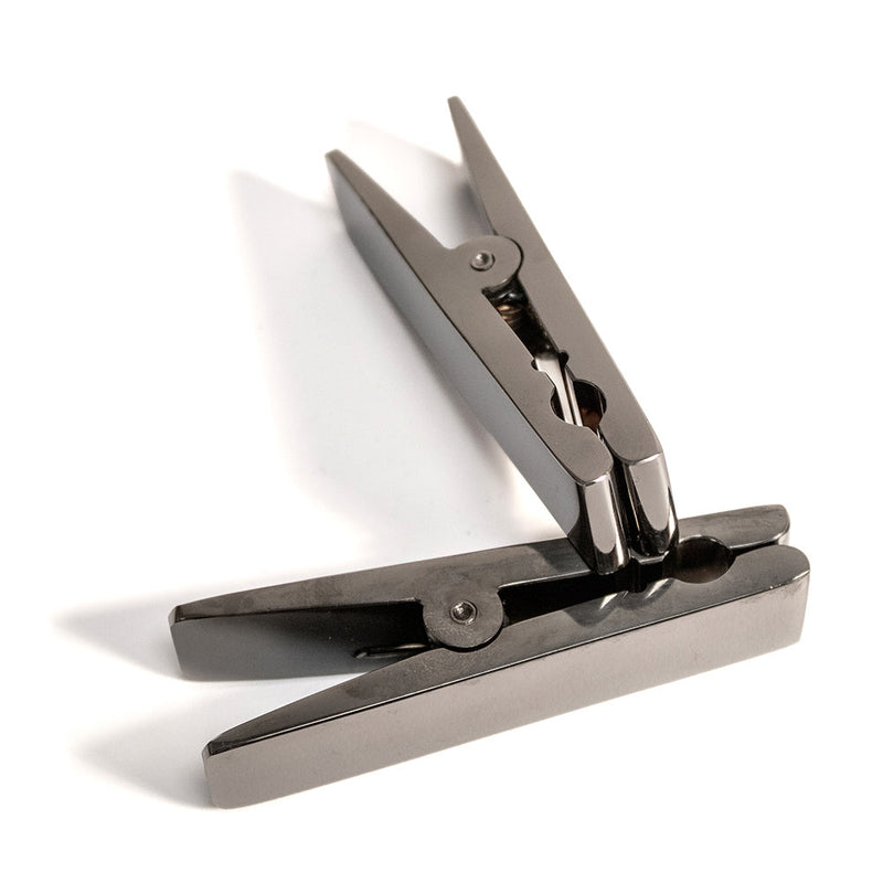 Black Label - Clothespin Nipple Clamps - Black Chrome-Erotiekvoordeel.nl