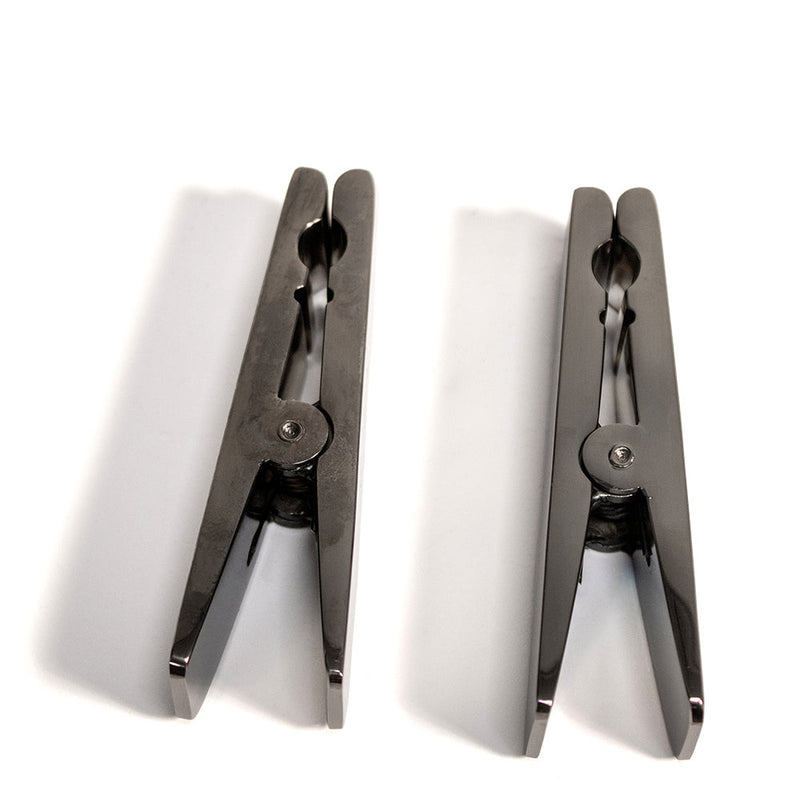 Black Label - Clothespin Nipple Clamps - Black Chrome-Erotiekvoordeel.nl