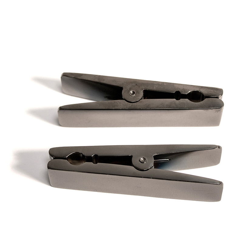 Black Label - Clothespin Nipple Clamps - Black Chrome-Erotiekvoordeel.nl