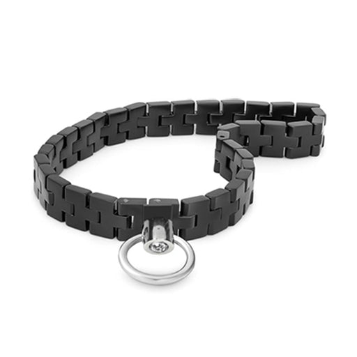 Black Label - Watch Link Collar - Collar met Horlogeschakels - Mat Zwart-Erotiekvoordeel.nl