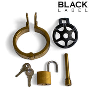 Black Label - Weenie Locker - Keuschheitskäfig - Schwarz/Gold - Erotiekvoordeel.nl