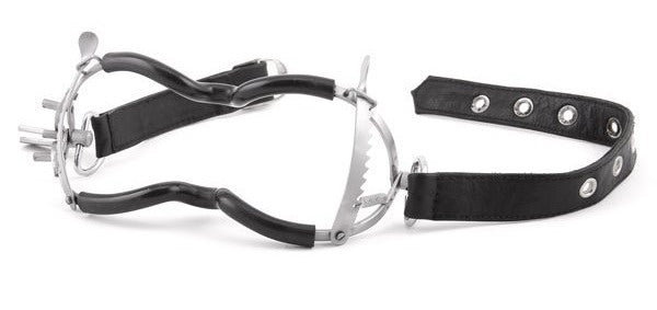 Black Label - Whitehead Ratchet PVC Coated Mouth Gag With Leather Strap-Erotiekvoordeel.nl