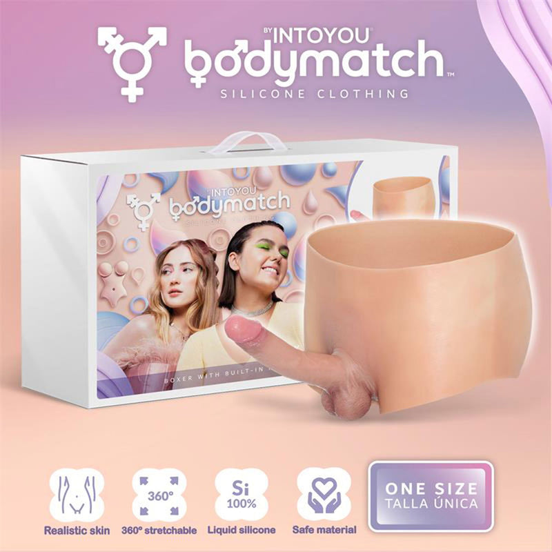 Bodymatch - Blayke - Body con pene in silicone integrato - Taglia unica - Colore pelle chiaro - Erotiekvoordeel.nl