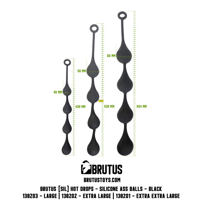 Brutus - Anaal Kralen - Siliconen - Ø 40 mm - Hot Drops - Maat L-Erotiekvoordeel.nl
