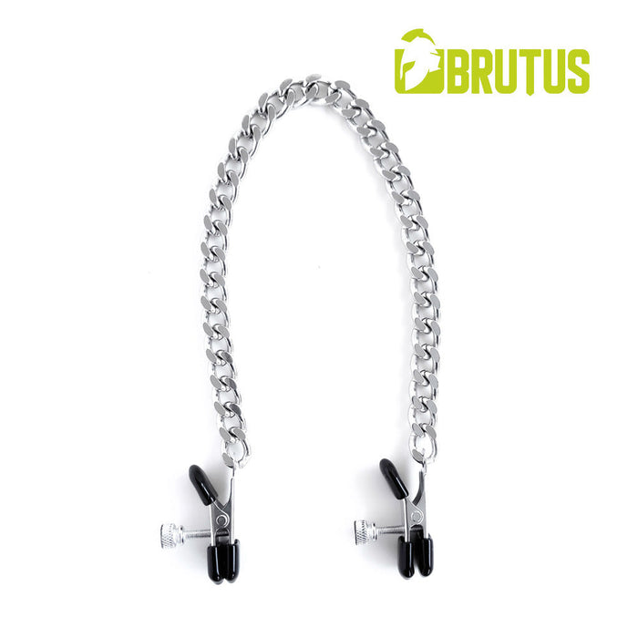 Brutus - Basic - Tepelklemmen Met Ketting - Zilver-Erotiekvoordeel.nl