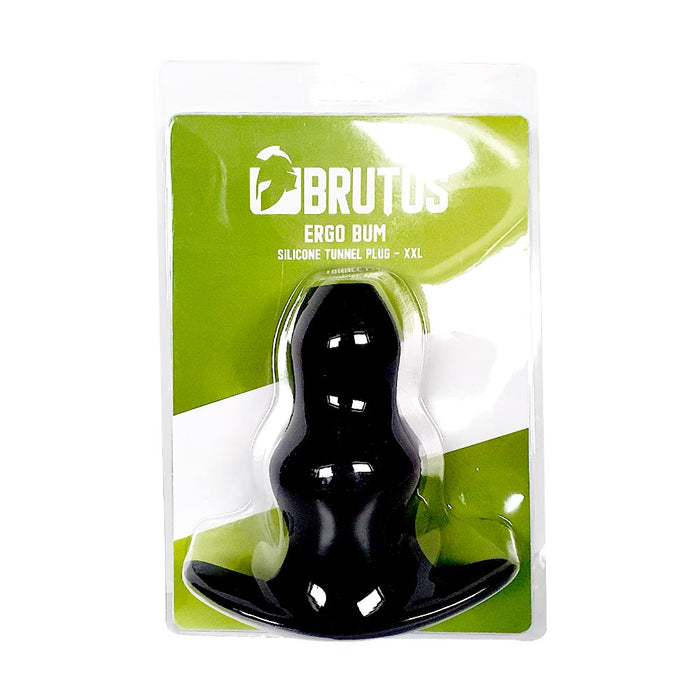 Brutus - Buttplug - Holle Buttplug - Ergo Bum - Silicone Tunnel Plug - Zwart - 3 maten-Erotiekvoordeel.nl